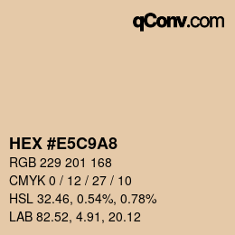 カラーコード: HEX #E5C9A8 | qconv.com