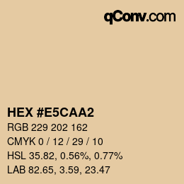 Color code: HEX #E5CAA2 | qconv.com