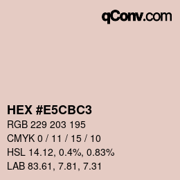 Farbcode: HEX #E5CBC3 | qconv.com