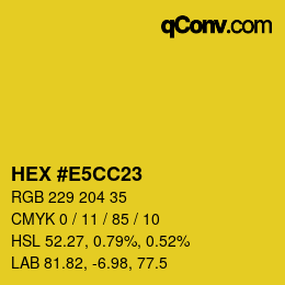 カラーコード: HEX #E5CC23 | qconv.com