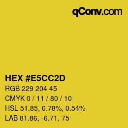 Color code: HEX #E5CC2D | qconv.com