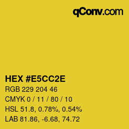 Color code: HEX #E5CC2E | qconv.com