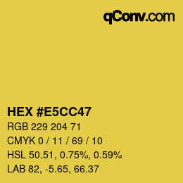 颜色代码: HEX #E5CC47 | qconv.com
