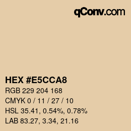 Color code: HEX #E5CCA8 | qconv.com