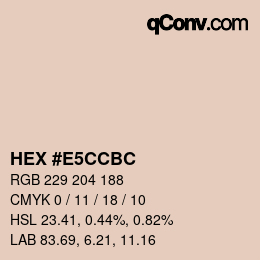 カラーコード: HEX #E5CCBC | qconv.com
