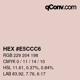 Color code: HEX #E5CCC6 | qconv.com