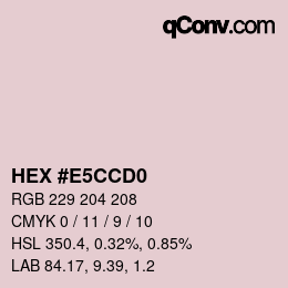 Color code: HEX #E5CCD0 | qconv.com