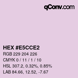 Color code: HEX #E5CCE2 | qconv.com