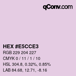 Color code: HEX #E5CCE3 | qconv.com