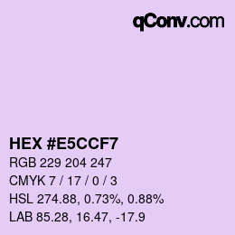 カラーコード: HEX #E5CCF7 | qconv.com