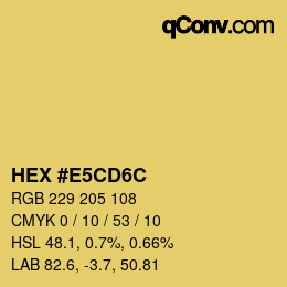 Farbcode: HEX #E5CD6C | qconv.com
