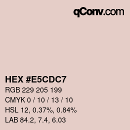 Color code: HEX #E5CDC7 | qconv.com