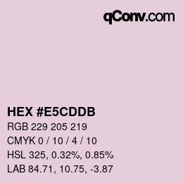 颜色代码: HEX #E5CDDB | qconv.com