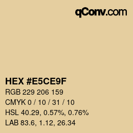 Color code: HEX #E5CE9F | qconv.com