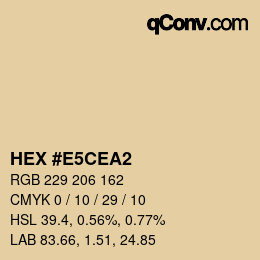 Color code: HEX #E5CEA2 | qconv.com