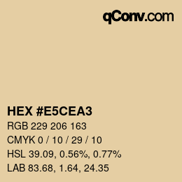 Color code: HEX #E5CEA3 | qconv.com