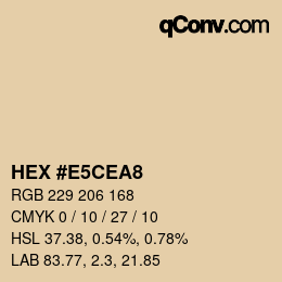 カラーコード: HEX #E5CEA8 | qconv.com