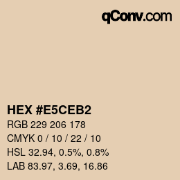 カラーコード: HEX #E5CEB2 | qconv.com