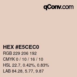 カラーコード: HEX #E5CEC0 | qconv.com