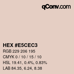 カラーコード: HEX #E5CEC3 | qconv.com