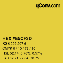 Color code: HEX #E5CF3D | qconv.com