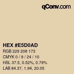 Color code: HEX #E5D0AD | qconv.com