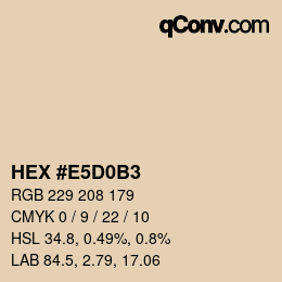 カラーコード: HEX #E5D0B3 | qconv.com