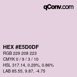 Color code: HEX #E5D0DF | qconv.com