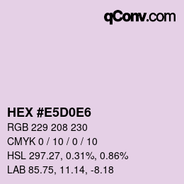 Color code: HEX #E5D0E6 | qconv.com