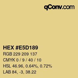 Color code: HEX #E5D189 | qconv.com