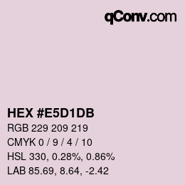 カラーコード: HEX #E5D1DB | qconv.com
