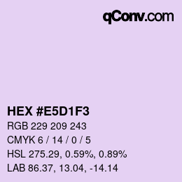 カラーコード: HEX #E5D1F3 | qconv.com