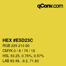 Color code: HEX #E5D23C | qconv.com