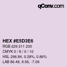 Color code: HEX #E5D3E6 | qconv.com