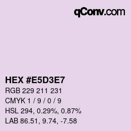 Color code: HEX #E5D3E7 | qconv.com