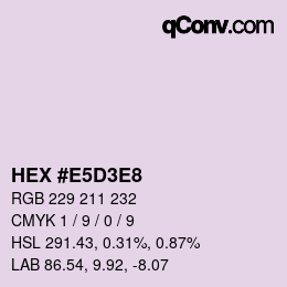 Color code: HEX #E5D3E8 | qconv.com