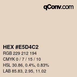 颜色代码: HEX #E5D4C2 | qconv.com