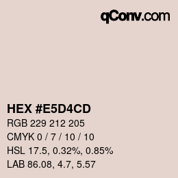 颜色代码: HEX #E5D4CD | qconv.com