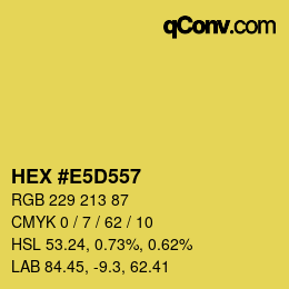 Color code: HEX #E5D557 | qconv.com
