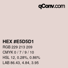 カラーコード: HEX #E5D5D1 | qconv.com