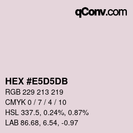カラーコード: HEX #E5D5DB | qconv.com