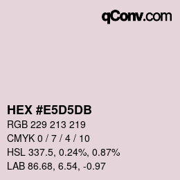 Color code: HEX #E5D5DB | qconv.com