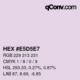 カラーコード: HEX #E5D5E7 | qconv.com