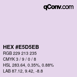 Color code: HEX #E5D5EB | qconv.com