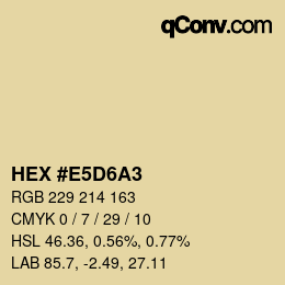 Código de color: HEX #E5D6A3 | qconv.com