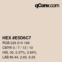カラーコード: HEX #E5D6C7 | qconv.com