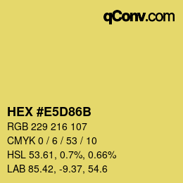Color code: HEX #E5D86B | qconv.com
