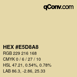 Color code: HEX #E5D8A8 | qconv.com