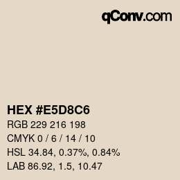 Color code: HEX #E5D8C6 | qconv.com
