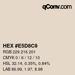 Color code: HEX #E5D8C9 | qconv.com